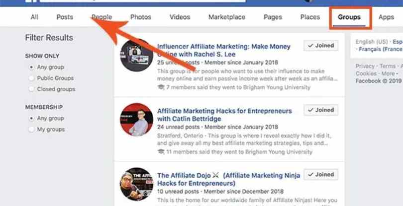 affiliate marketing facebook groups