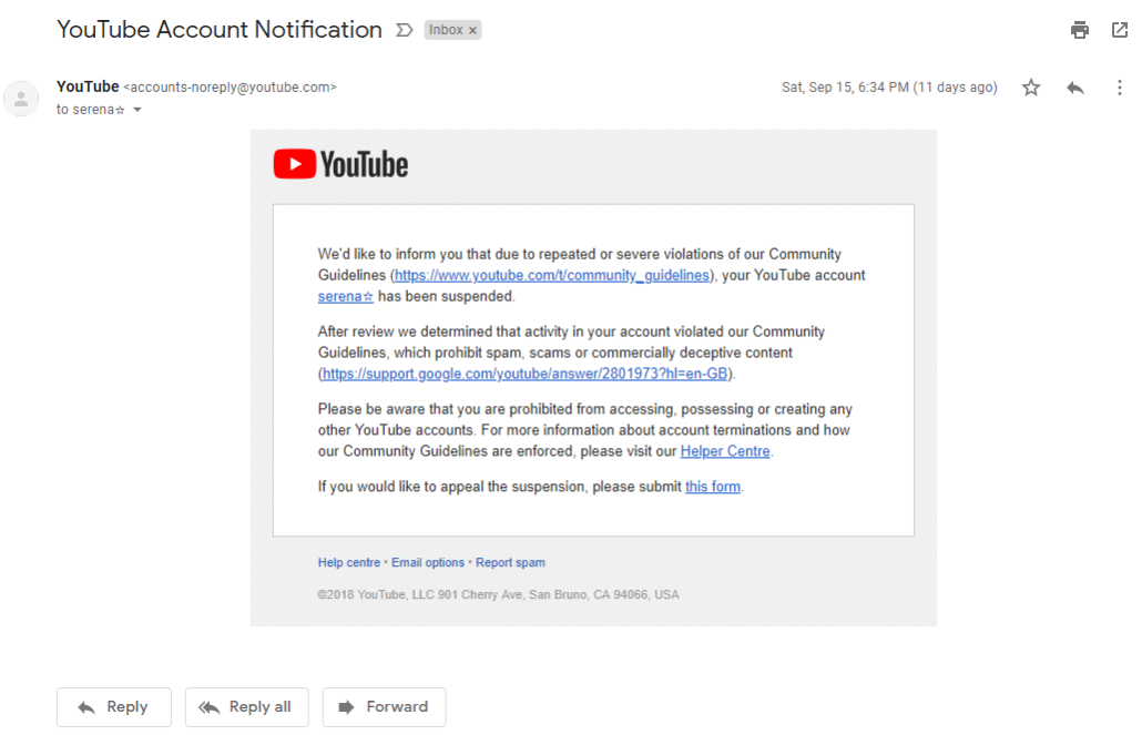 YouTube email list