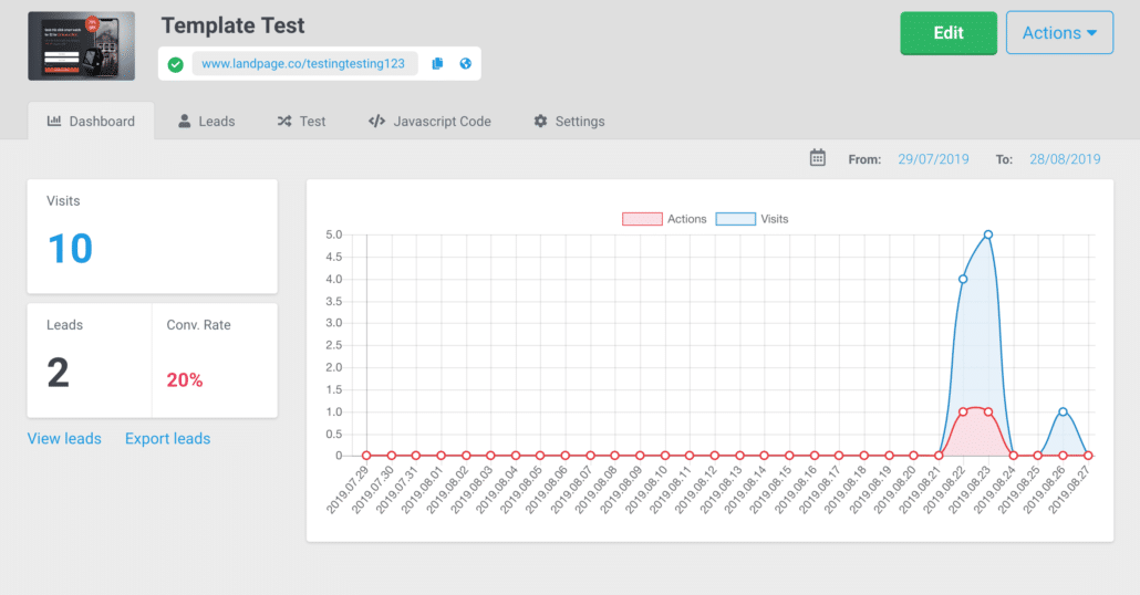 Squeeze Page Tracking