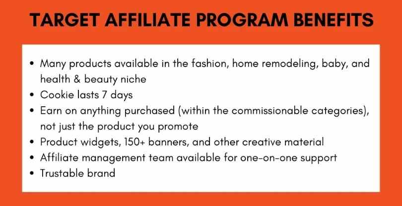 Target affiliate marketing program benefits