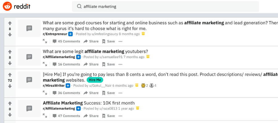 Reddit for affiliate marketing 2