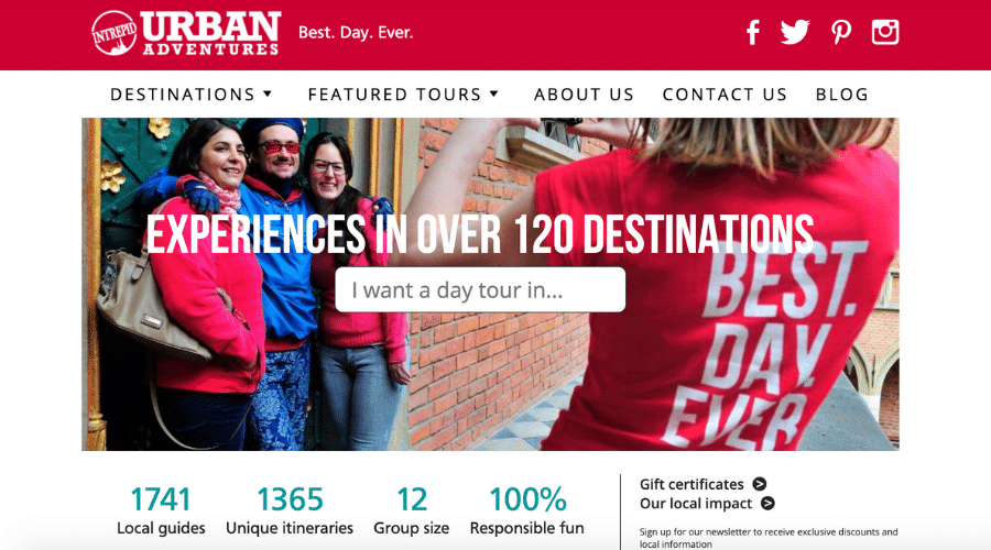 Urban Adventures affiliate programs for travel