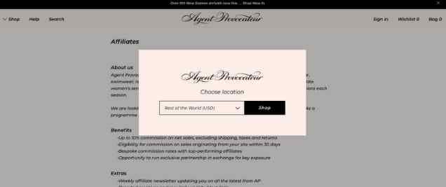 Agent Provocateur Affiliate Program