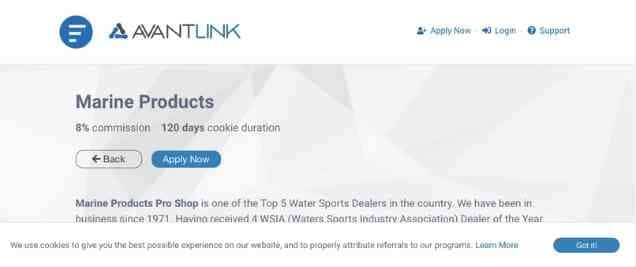 Marine Products Affiliate Program