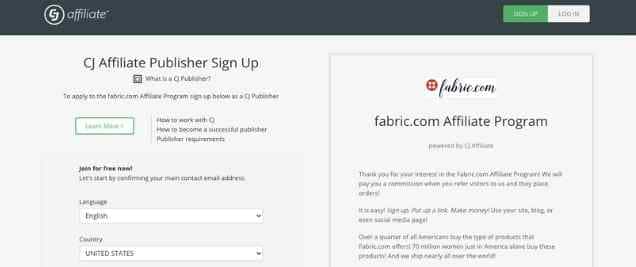 Fabric.com Affiliate Program