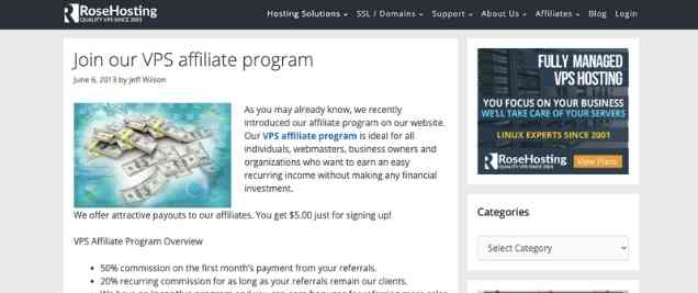 RoseHosting Affiliate Program