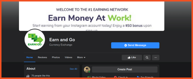 Earn and Go Facebook